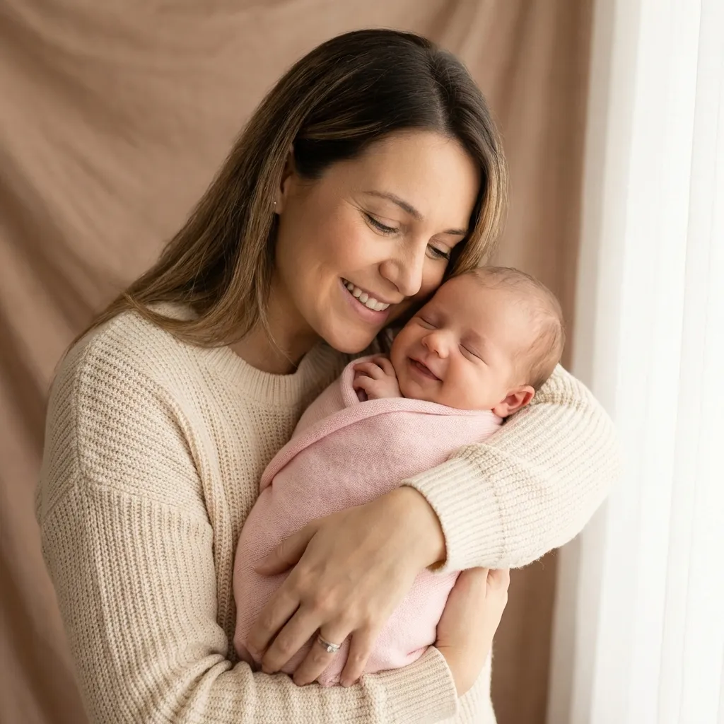 Ibu dan bayi bahagia